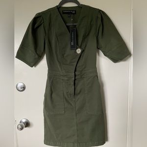 Veronica Beard Army Green Bree Minidress 00 NWT